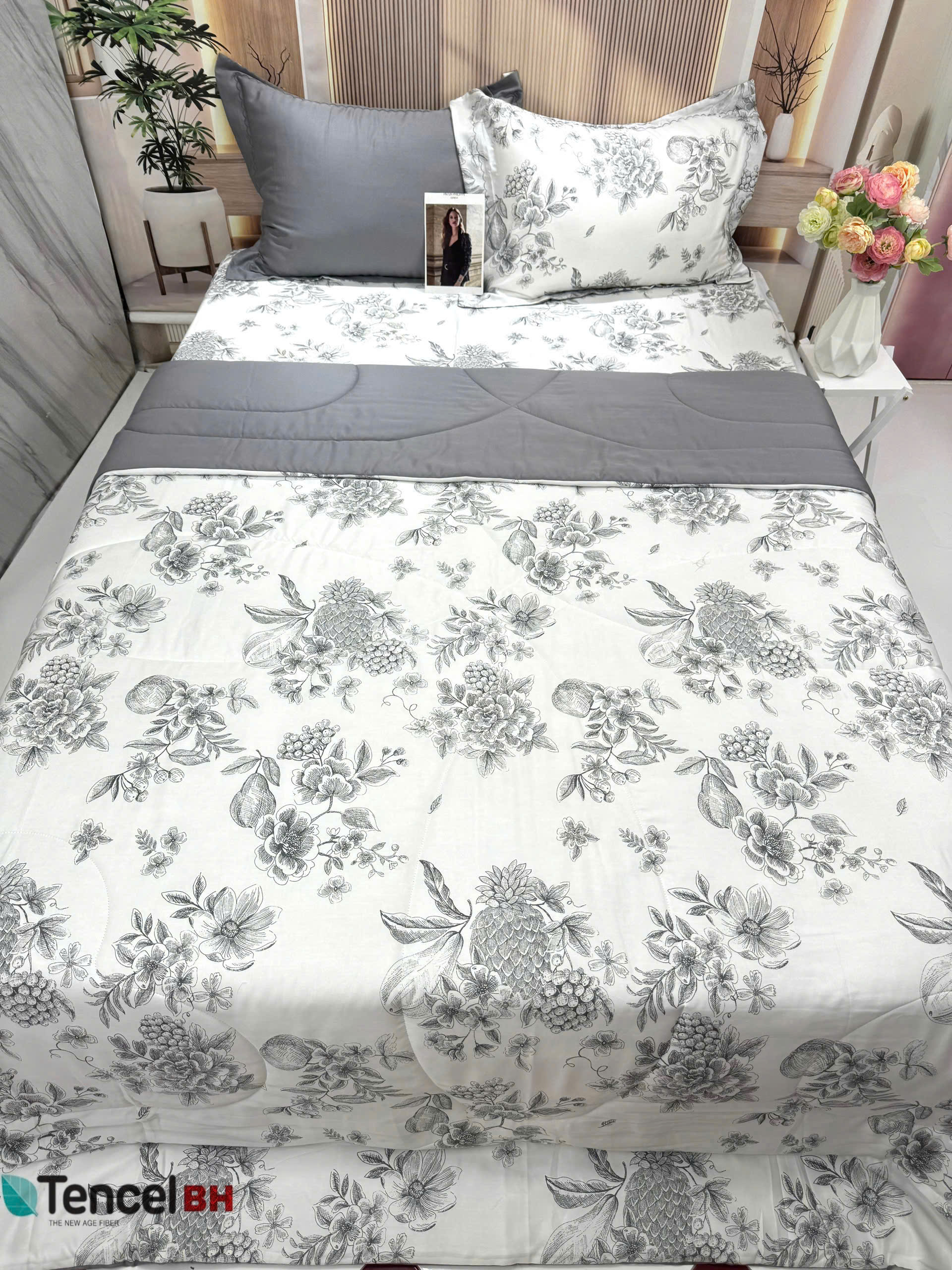 bộ chăn ga gối 5 món Tencel